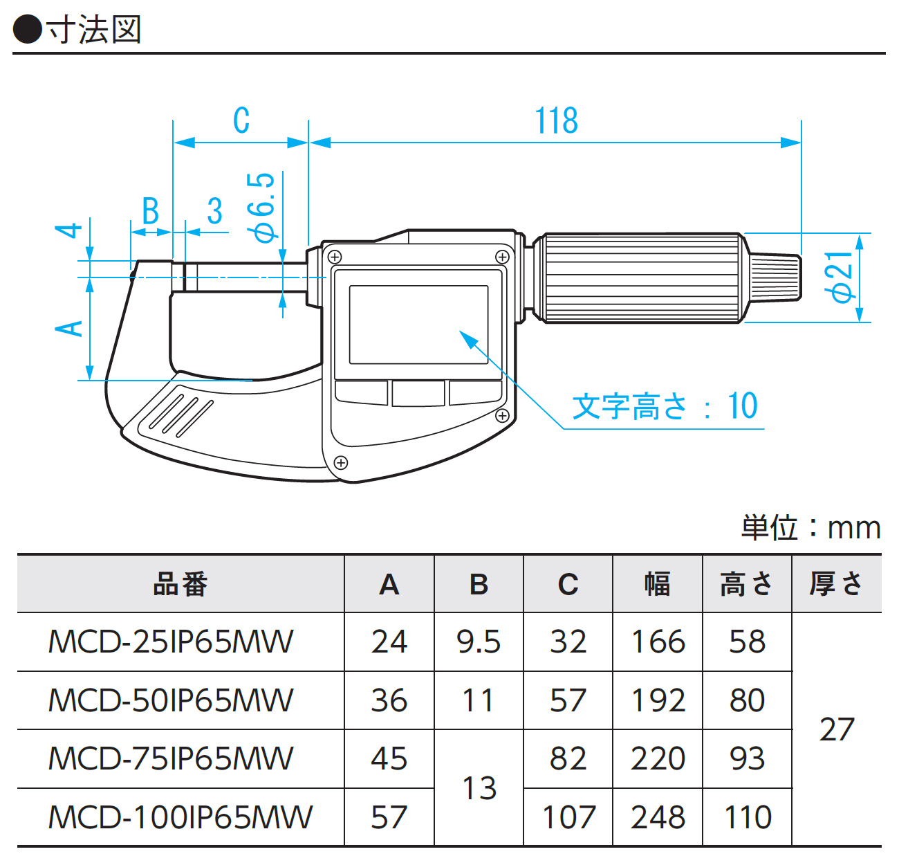 のまたぎ SK - 通販 - PayPayモール 直進式歯厚マイクロメータ/MC200-25D 測定範囲:0-25mm DCMオンライン